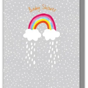 Rainbow And Clouds Baby Shower Greeting Card Clearance