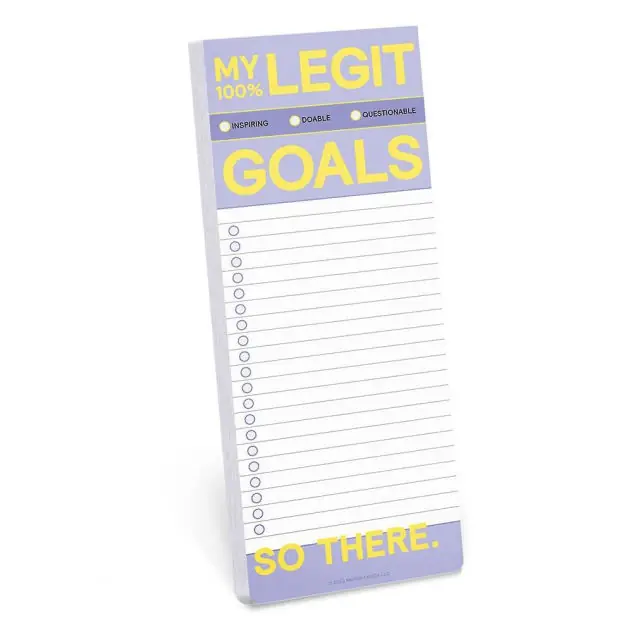 My Legit Goals Make-a-List Pad Modern