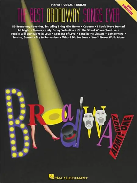 Best Broadway Songs Ever - Piano/Vocal/Guitar Original