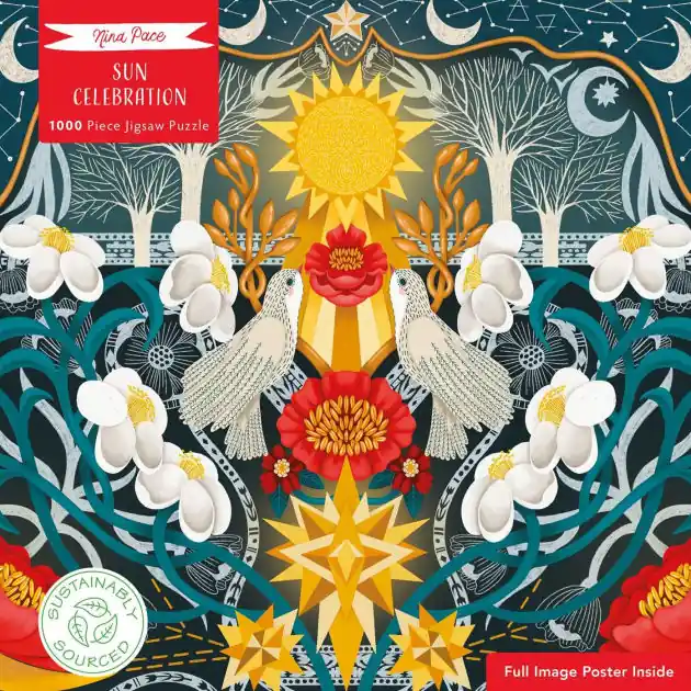 Adult Sustainable Jigsaw Puzzle Nina Pace: Sun Celebration: 1000-pieces. Ethical, Sustainable, Earth-friendly Sale